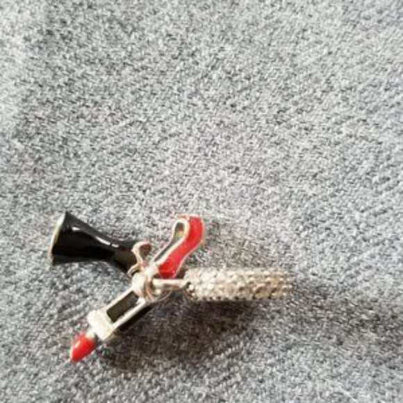 Pandora Dangle W/ Stiletto, Dress, Lipstick, Clear CZ & Enamel - Picture 5 of 6